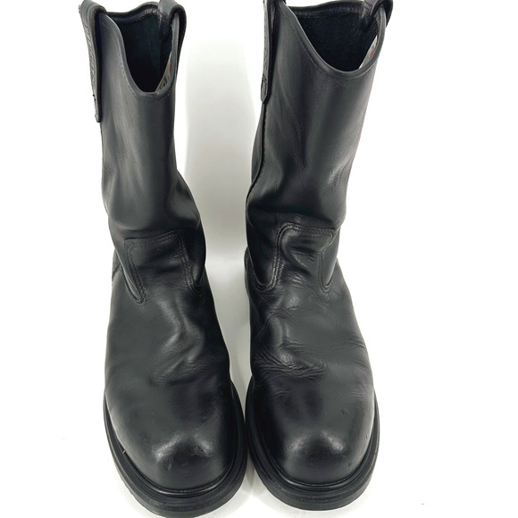Red Wings Pecos Men Leather Motorcycle Work Boots Size 11.5 Steel Toe Safety USA - Picture 5 of 10